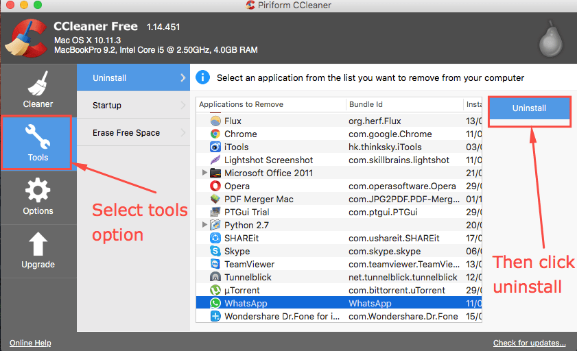 cc cleaner tool mac sierra download